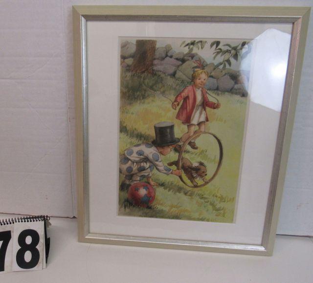 Framed Alice & Jerry on Poster Board  Circus Play  20" x 17"