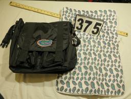 Black diaper bag with Gator liner and embroidered Gator head