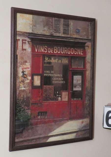 framed print of French store fronts 17" x 25"