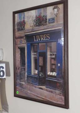 framed print of French store fronts 17" x 25"