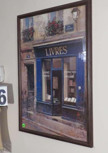 framed print of French store fronts 17" x 25"