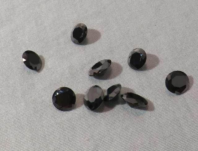 Cubic zirconia Black Oval 10mm x 12mm