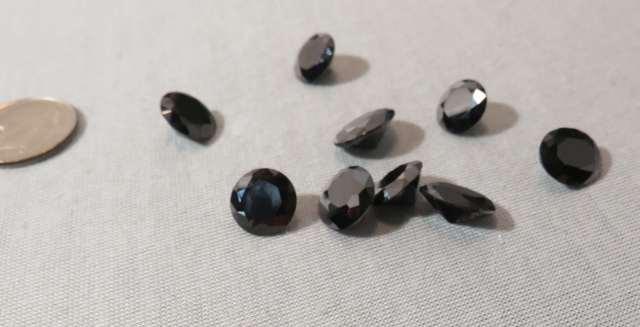 Cubic zirconia Black Oval 10mm x 12mm