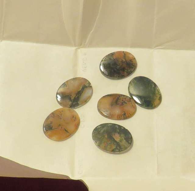 Agate, Moss Oval Flat smooth 20mm x 15mm