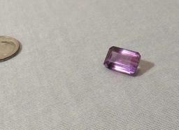 Amethyst Purple Emerald cut Faceted