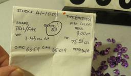 Amethyst Trillion Faceted 8.00mm 1.43cts each