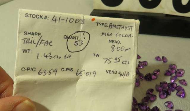 Amethyst Trillion Faceted 8.00mm 1.43cts each