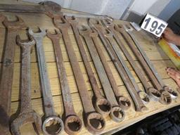 group of large end wrenches to 2"