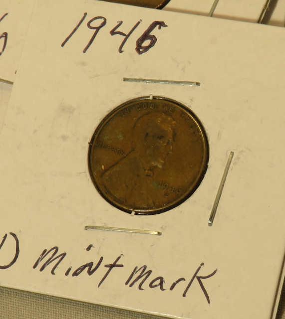 1946 wheat penny -jacketed no mint mark