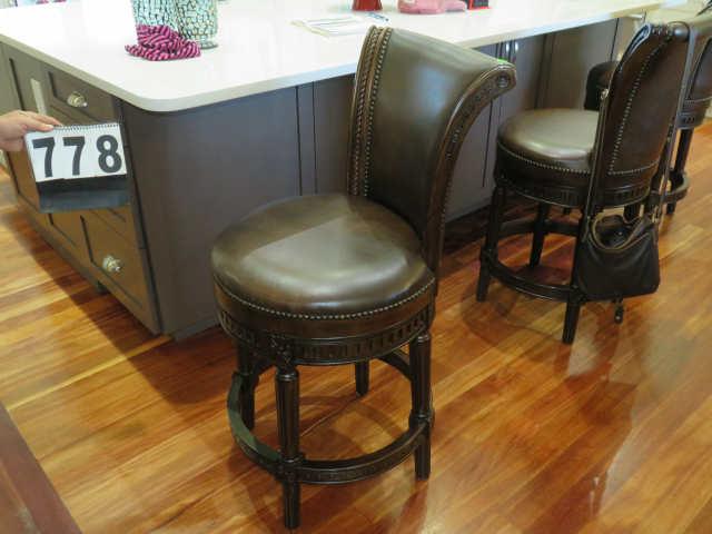 heavy duty bar stools 20" w x 41" high leather cushions swivel bases