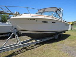 1981 25' SeaRay cabin cruiser with Mercruiser Bravo I/O and trailer