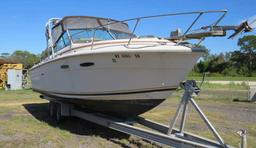 1981 25' SeaRay cabin cruiser with Mercruiser Bravo I/O and trailer