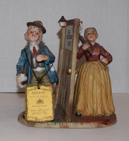 Collectors Edition Arnart Porcelain Old Man And Woman God Bless This Home old man on one side of doo