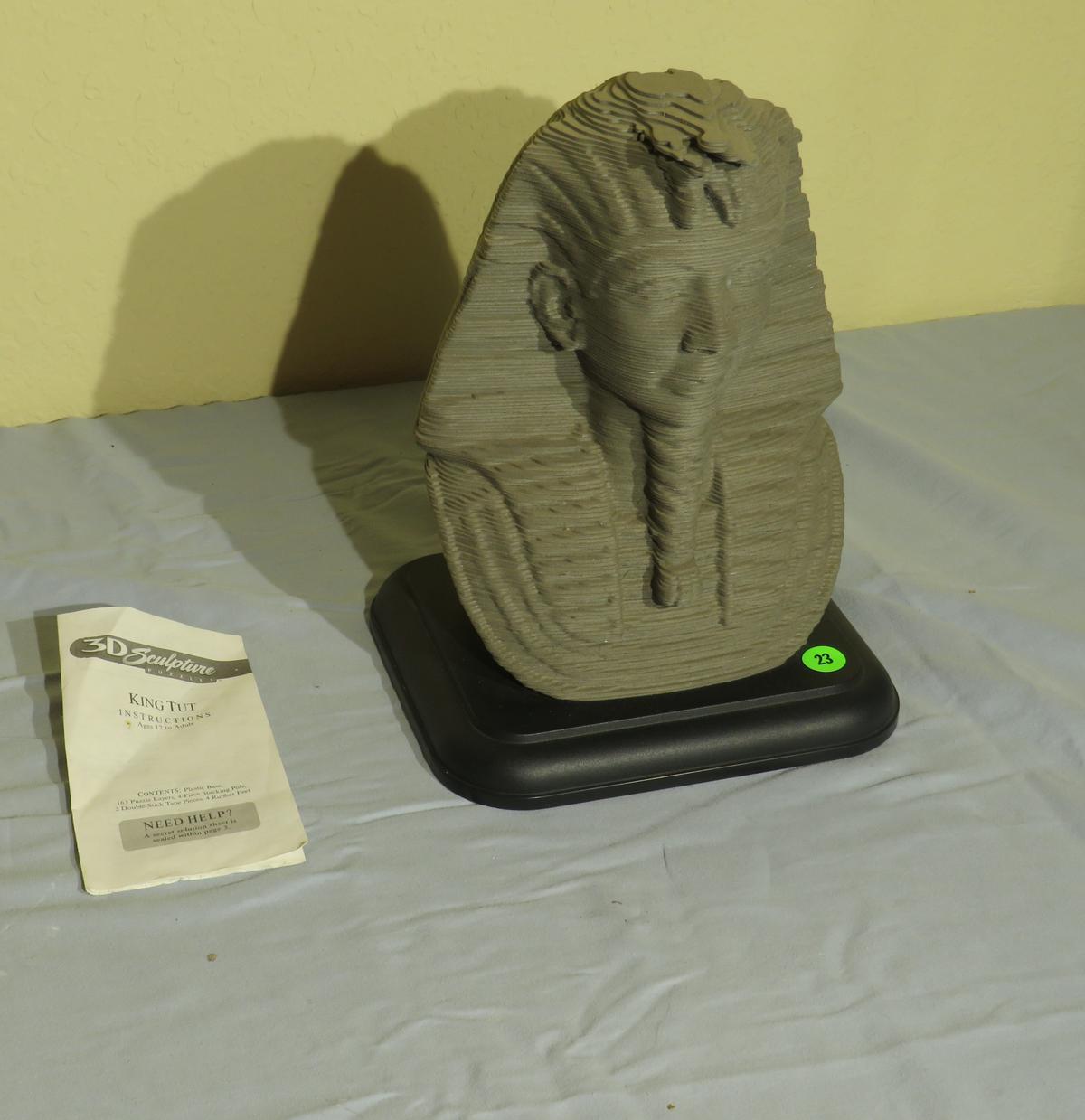 3 dimension sculpture puzzle of King Tut 12” high x 9” x 9”.  Manufactured by Milton Bradley 200 pie