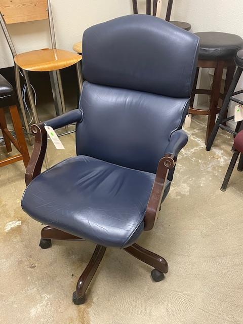 Blue Leather Executive Chair