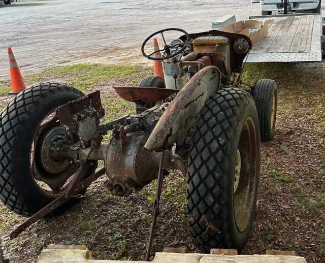 1960's vintage Ford Tractor Rat Rod.  Not running, most sheet metal missing.  Has a Jeep grill.  Bee