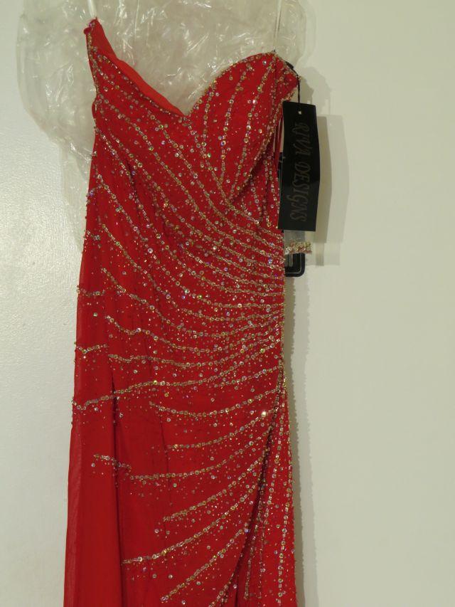 new Riva Designs Red Strapless prom Dress (Size 4)