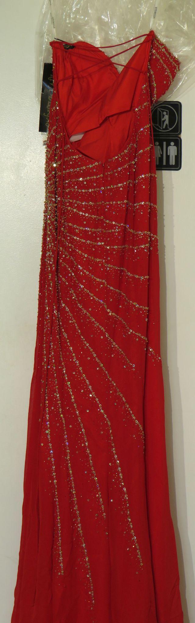 new Riva Designs Red Strapless prom Dress (Size 4)