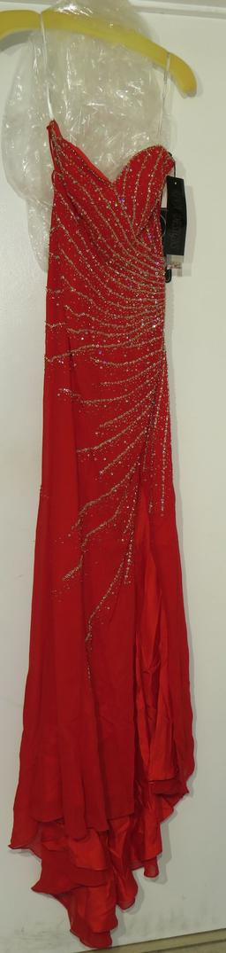 new Riva Designs Red Strapless prom Dress (Size 4)