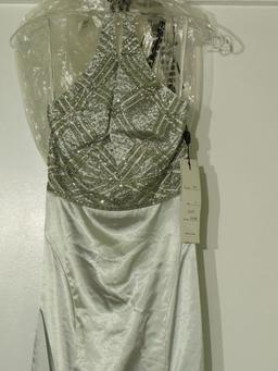 new Riva Designs Silver Prom Dress (Size 4)