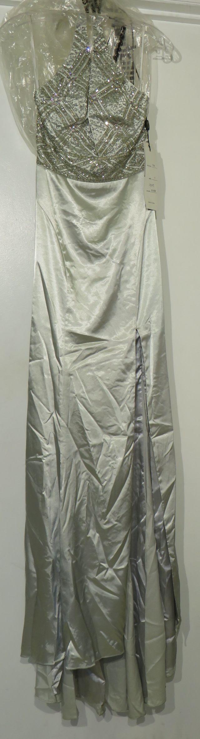 new Riva Designs Silver Prom Dress (Size 4)