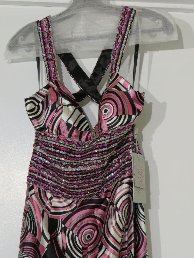 new Riva Designs Black & Pink Retro Prom Dress (Size 6)