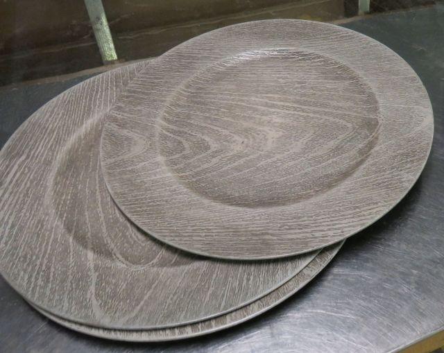 13" Wood Grain Charger Plates