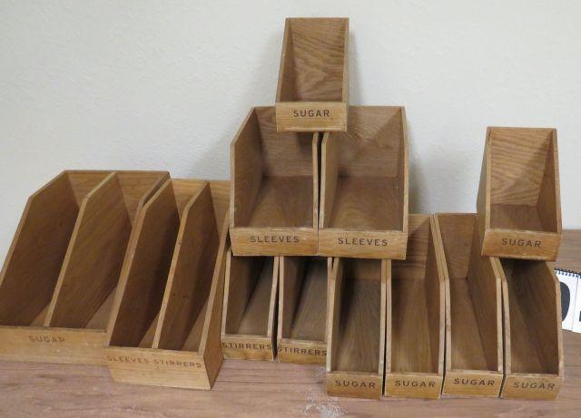 Assortment of Oak Wood Organizers