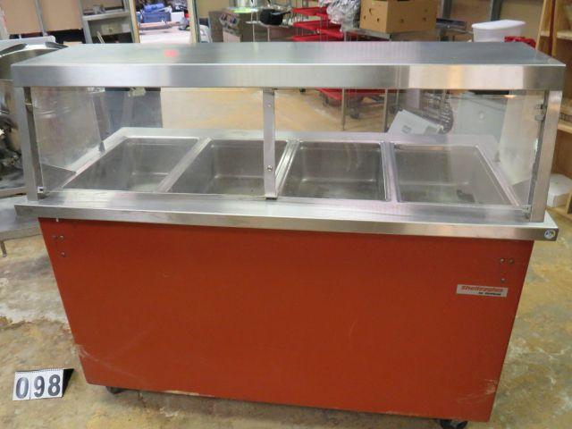 4 bay hot bar with sneeze guard