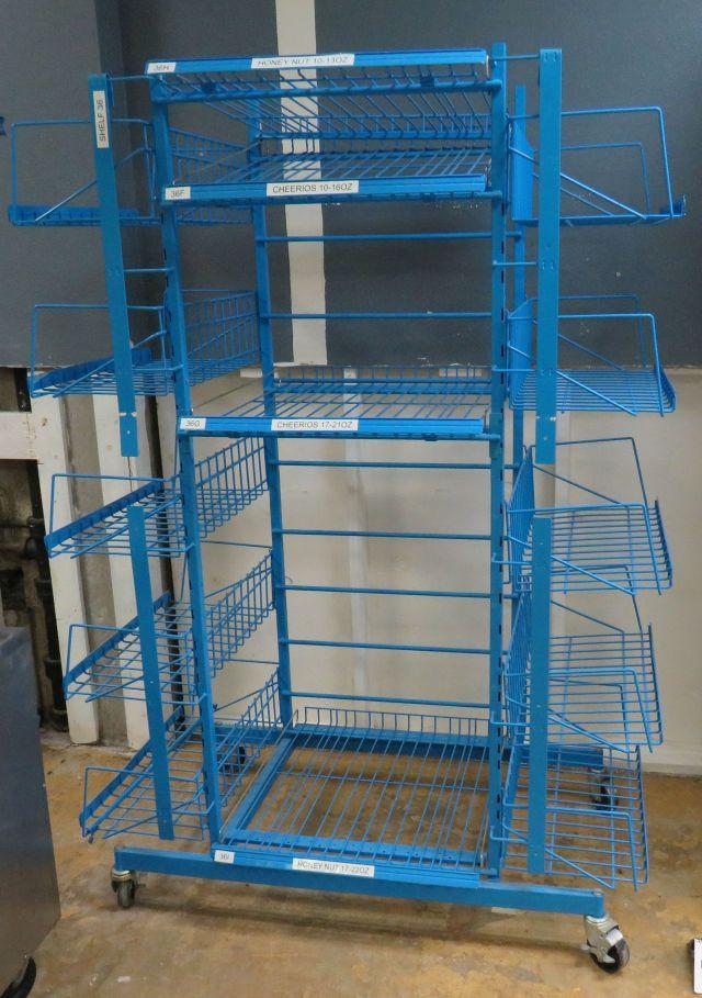 Rolling Blue Display Racks