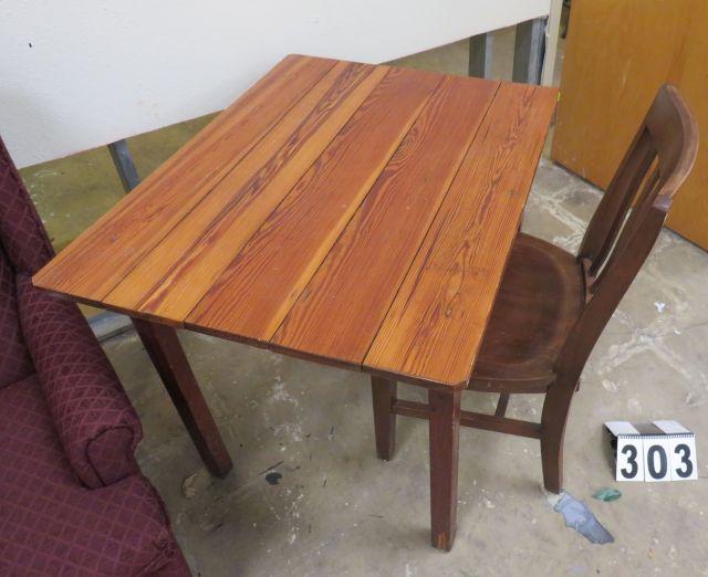 Pine Table with Wood Chair Set