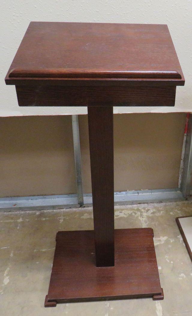 Brown Wood Lectern with Storage (Base needs work)