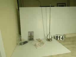 mixed hardware, paint and mud stirrer, remote, extension cord, puller set