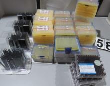 Group of 14 boxes of EP filter tips, 4 boxes of automated work station tips plus 3 boxes of amber...