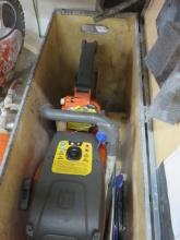 Husqvarna gas powered ring saw in wood crate
