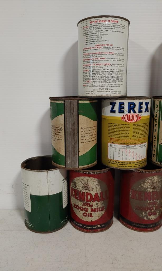 Quart oil/ fluid cans- Sinclair, Kendall, & others