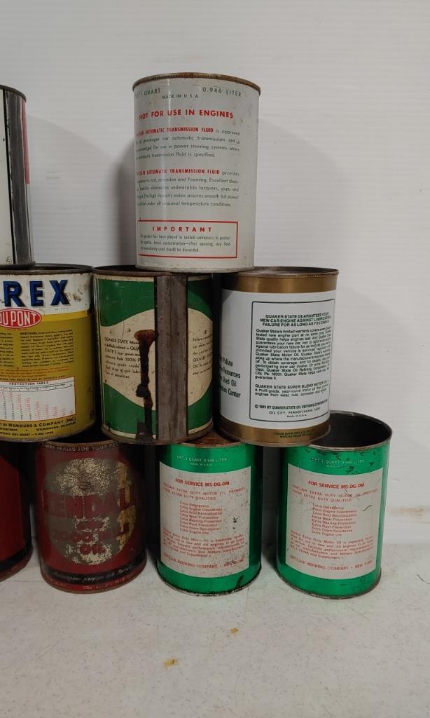 Quart oil/ fluid cans- Sinclair, Kendall, & others