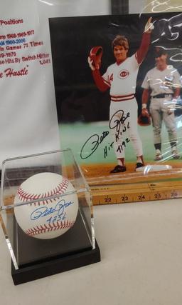 Pete Rose jersey ,photo,and ball