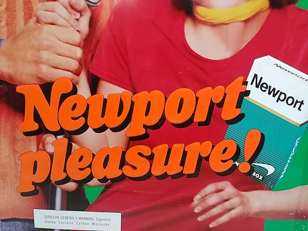 SST.Newport pleasure,embossed ad sign