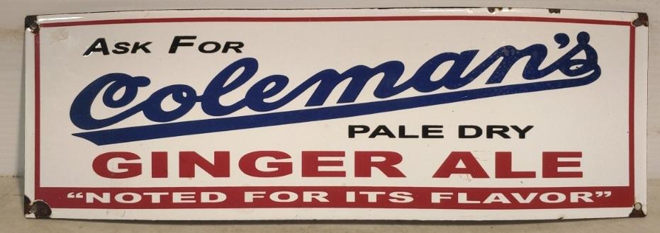 SSP Coleman's Ginger Ale ad sign