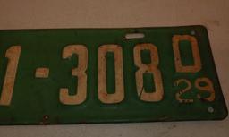 1929 WI D Truck License plate