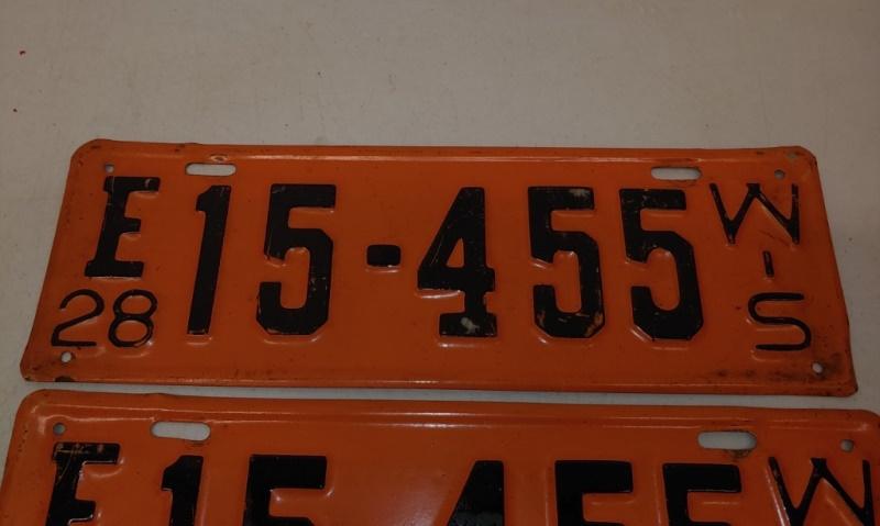 Pair 1928 WI Truck License plates