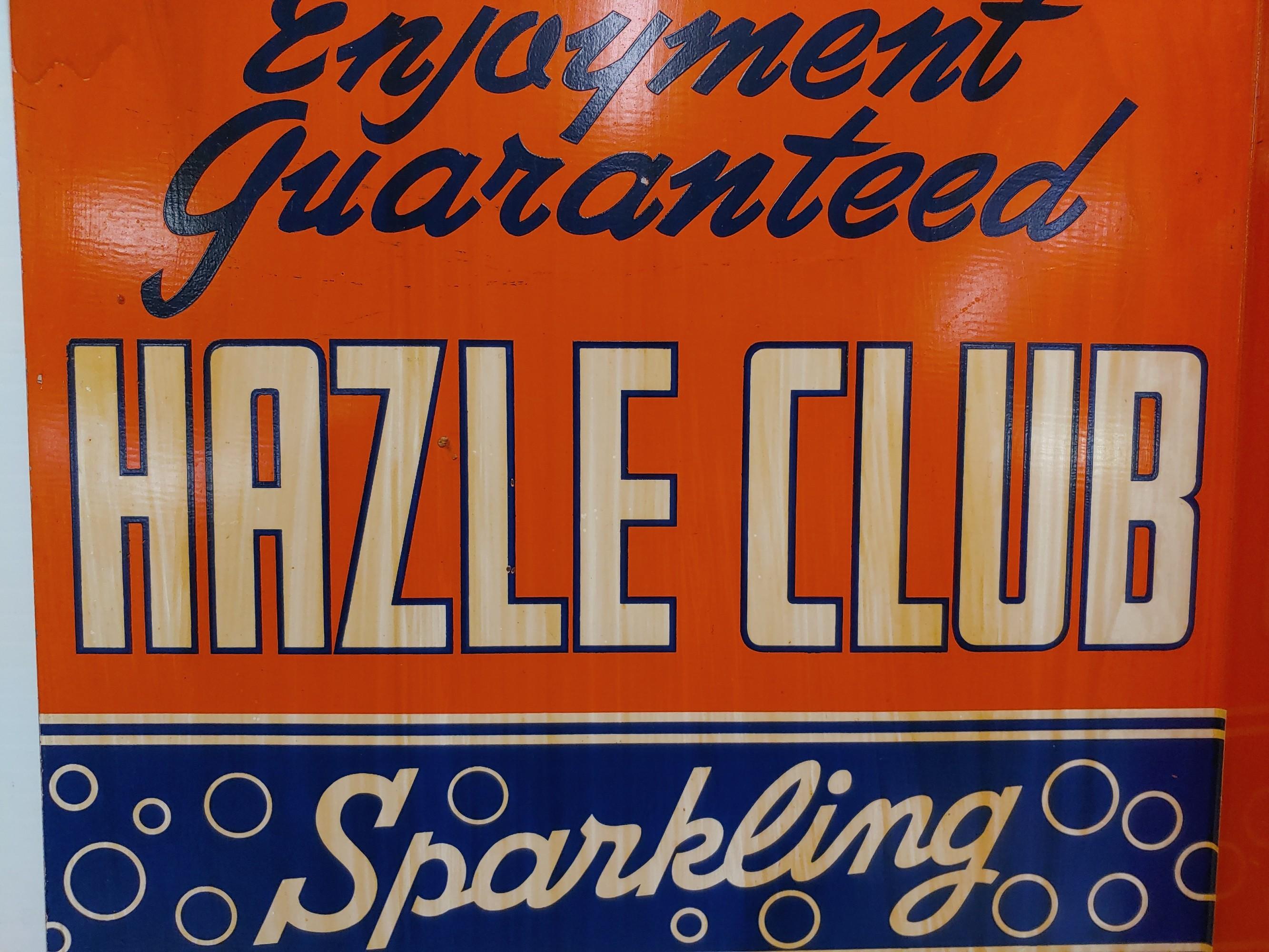 DST Flanged Hazle Club Tru-Orange soda sign