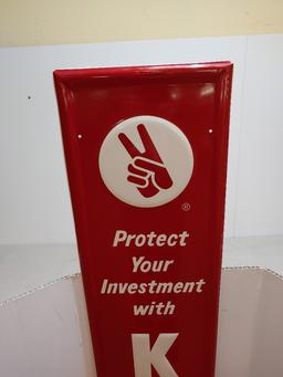SST NOS Kendall embossed self framed sign