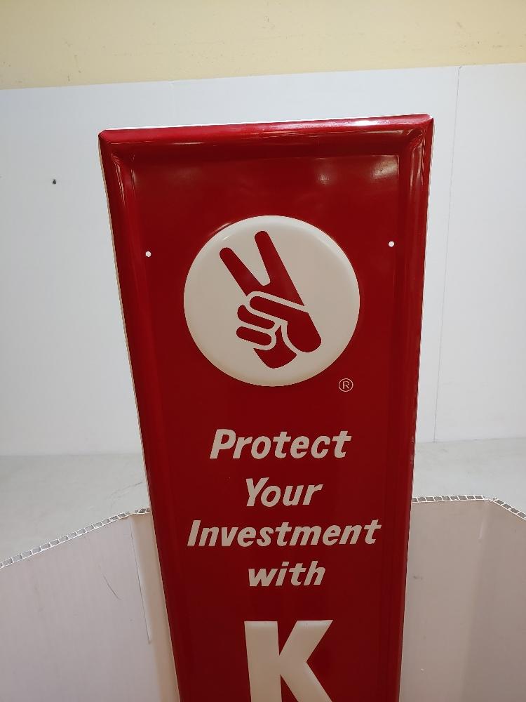 SST NOS Kendall embossed self framed sign