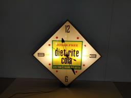 diet-rite lighted clock