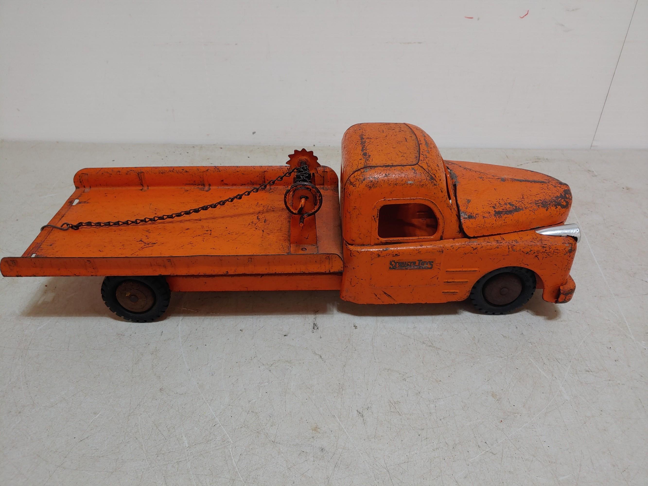 Structo Flatbed Toy Truck With Winch