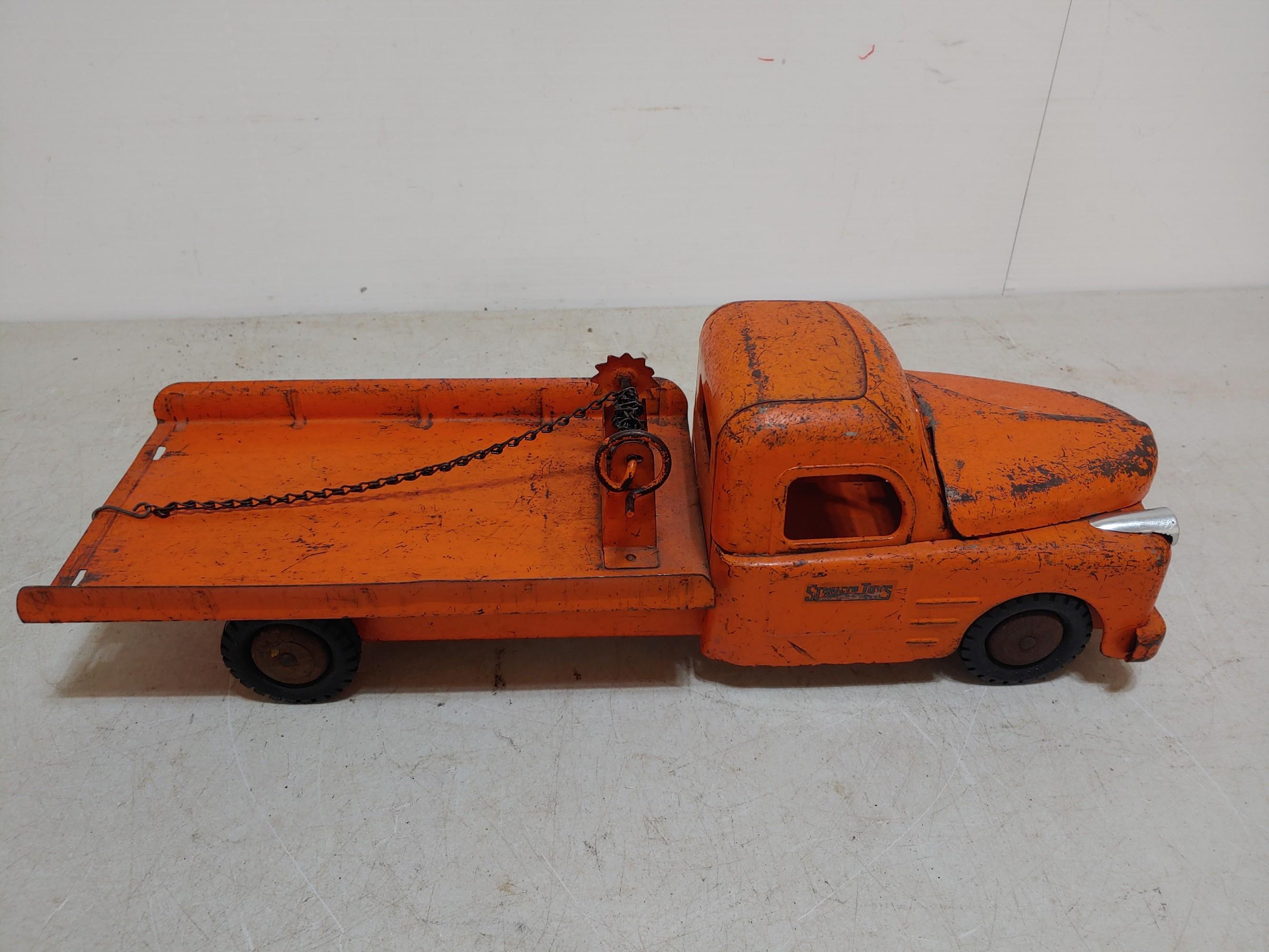 Structo Flatbed Toy Truck With Winch