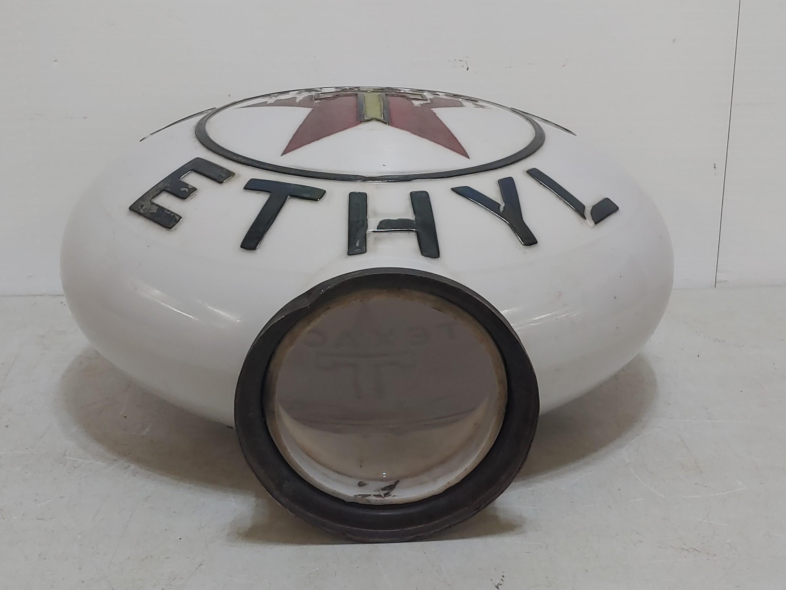 Texaco Ethty Milk Glass Gas Globe