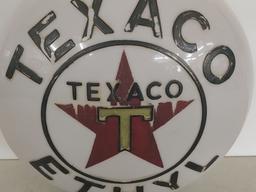 Texaco Ethty Milk Glass Gas Globe